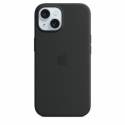 Apple - Back cover for mobile phone - MagSafe compatibility - silicone - black - for iPhone 15