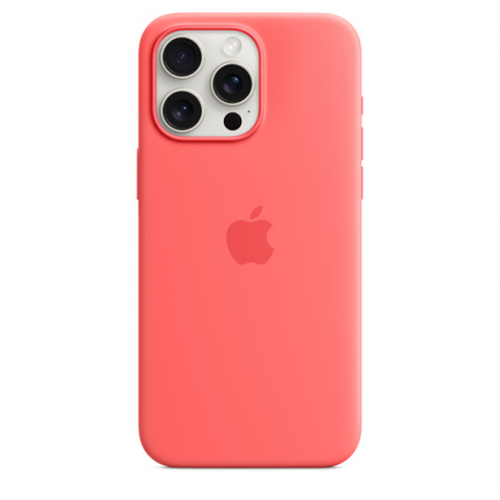 Apple - Back cover for mobile phone - MagSafe compatibility - silicone - guava - for iPhone 15 Pro Max - 1