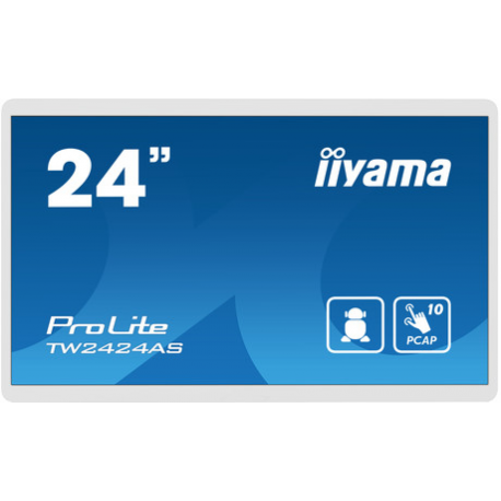 iiyama ProLite TW2424AS-W1 - LED monitor - 24" (23.8" viewable) - stationary - touchscreen - 1920 x 1080 Full HD (1080p) - IPS - 1000:1 - 14 ms - HDMI - speakers - white, matte - 0
