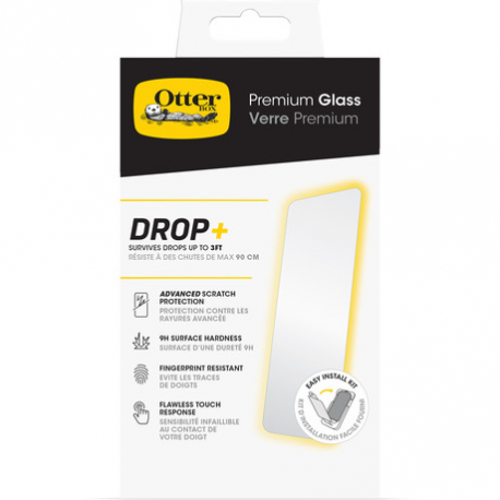 OtterBox Premium - Screen protector for mobile phone - antimicrobial - glass - clear - for Apple iPhone 15 - 3