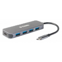 D-Link DUB-2340 - Hub - 4 x SuperSpeed USB 3.0 + 1 x USB-C (power delivery) - desktop