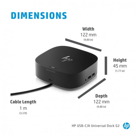 HP USB-C Dock G5 - Docking station - USB-C - GigE - 100 Watt - United Kingdom - 2