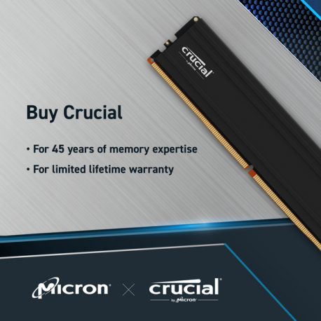 Crucial - DDR5 - kit - 48 GB: 2 x 24 GB - DIMM 288-pin - 6000 MHz  /  PC5-48000 - CL48 - 1.1 V - unbuffered - 2