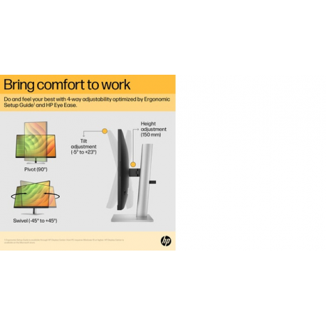 HP E24u G5 - E-Series - LED monitor - 23.8" (23.8" viewable) - 1920 x 1080 Full HD (1080p) @ 75 Hz - IPS - 250 cd / m² - 1000:1 - 5 ms - HDMI, DisplayPort, USB-C - black head, black and silver (stand) - 2