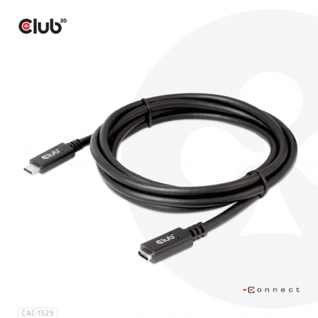 Club 3D CAC-1531 - USB extension cable - USB-C (M) to USB-C (F) - 20 V - 3 A - 1 m - bi-directional, 4K60Hz support - 6