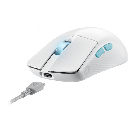 ASUS ROG Harpe Ace - Aim Lab Edition - mouse - optical - 5 buttons - wireless, wired - USB, 2.4 GHz, Bluetooth 5.1 - ROG Omni receiver - white - 6