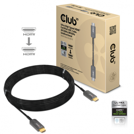 Club 3D CAC-1376 - Ultra High Speed - HDMI cable - HDMI male to HDMI male - 10 m - Active Optical Cable (AOC), 4K120Hz support, 8K60Hz support, Unidirectional - 0