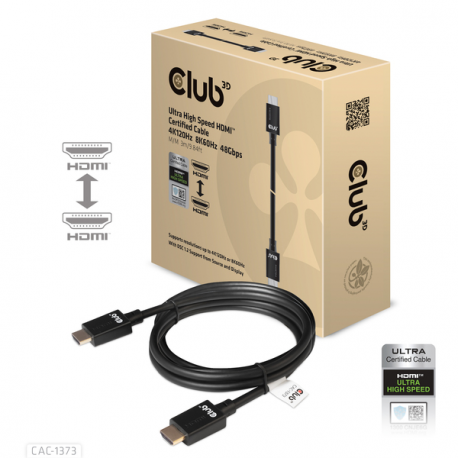 Club 3D - Ultra High Speed - HDMI cable - HDMI male to HDMI male - 3 m - black - 4K120Hz support, 8K60Hz support - 0