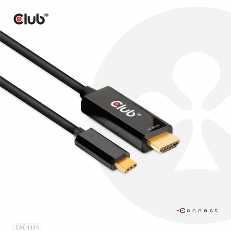 Club 3D - Adapter cable - HDMI male to 24 pin USB-C male - 1.8 m - active, 4K60Hz (4096 x 2160) support - 0