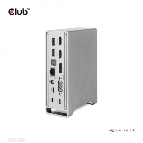 Club 3D - Docking station - USB-C - VGA, 2 x HDMI, DP - GigE - 120 Watt - 0