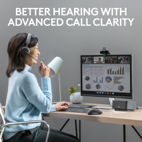 Logitech Zone Wireless 2 - Headset - on-ear - Bluetooth - wireless - active noise cancelling - USB-C via Bluetooth adapter - graphite - Certified for Microsoft Teams - 4