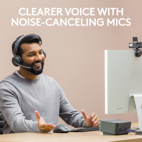 Logitech Zone Wireless 2 - Headset - on-ear - Bluetooth - wireless - active noise cancelling - USB-C via Bluetooth adapter - graphite - Certified for Microsoft Teams - 7