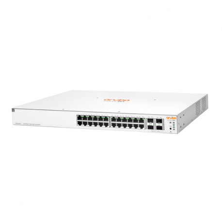 HPE Aruba Instant On 1930 24G Class4 PoE 4SFP / SFP+ 370W Switch - Switch - L3 - Managed - 24 x 10 / 100 / 1000 (PoE) + 4 x 1 Gigabit  /  10 Gigabit SFP+ - rack-mountable - PoE (370 W) - 2