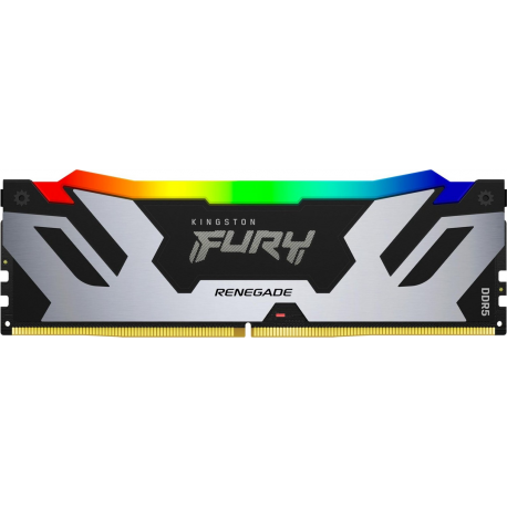 Kingston FURY Renegade RGB - DDR5 - module - 32 GB: 1 x 32 GB - DIMM 288-pin - 6400 MHz / PC5-51200 - CL32 - 1.1 V - unbuffered - on-die ECC - black, silver - 1