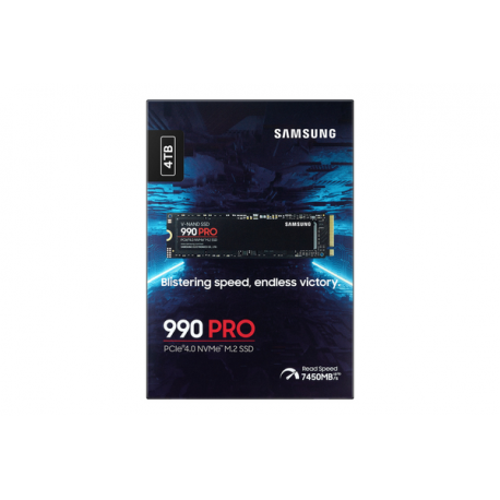 Samsung 990 PRO MZ-V9P4T0BW - SSD - encrypted - 4 TB - internal - M.2 2280 - PCIe 4.0 x4 (NVMe) - 256-bit AES - TCG Opal Encryption - 4
