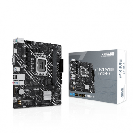 ASUS PRIME H610M-K - Motherboard - micro ATX - LGA1700 Socket - H610 Chipset - USB 3.2 Gen 1 - Gigabit LAN - onboard graphics (CPU required) - HD Audio (8-channel) - 0