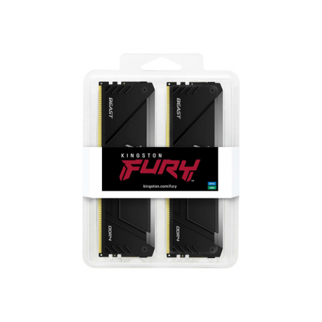 Kingston FURY Beast RGB - DDR4 - kit - 32 GB: 2 x 16 GB - DIMM 288-pin - 3200 MHz - CL16 - 1.2 V - unbuffered - non-ECC - black - 3