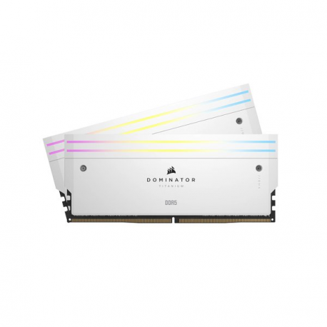 CORSAIR Dominator Titanium RGB - DDR5 - kit - 64 GB: 2 x 32 GB - DIMM 288-pin - 6000 MHz  /  PC5-48000 - CL30 - 1.4 V - unbuffered - white - 0