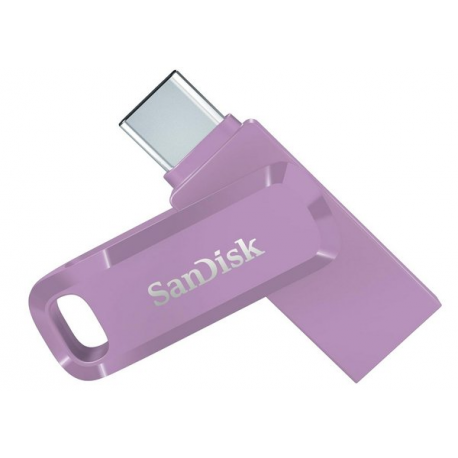 SanDisk Ultra Dual Drive Go - USB flash drive - 128 GB - USB 3.2 Gen 1  /  USB-C - lavender - 0