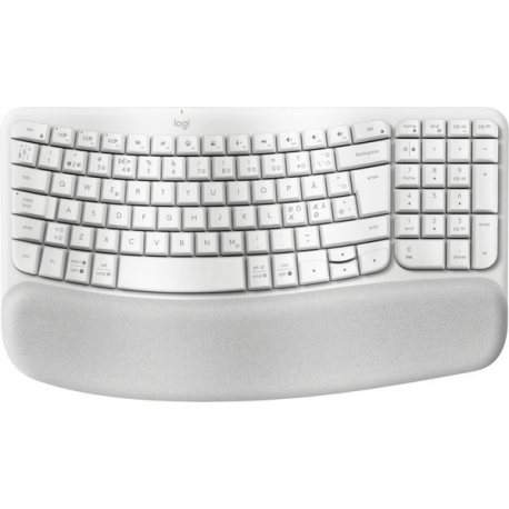 Logitech Wave Keys - Keyboard - with cushioned palm rest - wireless - Bluetooth LE - QWERTY - off-white - 0