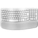 Logitech Wave Keys - Keyboard - with cushioned palm rest - wireless - Bluetooth LE - QWERTY - off-white