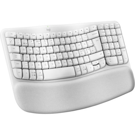 Logitech Wave Keys - Keyboard - with cushioned palm rest - wireless - Bluetooth LE - QWERTY - off-white - 2