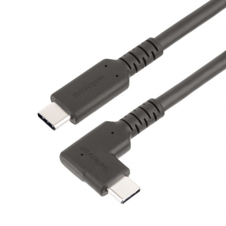 StarTech.com 3ft (1m) Rugged Right Angle USB-C Cable, USB 10 Gbps, USB C to C Data Transfer Cable, 4K 60Hz DP Alt Mode, 100W Power Delivery - 90 Degree USB-C Cable (RUSB31CC1MBR) - USB cable - 24 pin USB-C (M) straight to 24 pin USB-C (M) right-angled - USB 3.2 Gen 2 - 1 m - passive, 4K60Hz support, rugged - black - 0