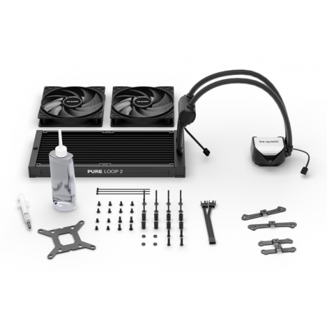 be quiet! Pure Loop 2 - Processor liquid cooling system - Radiator Size: 280 mm - (for: LGA1155, LGA1150, LGA1151, AM4, LGA1200, LGA1700, AM5) - copper - 140 mm - black - 4