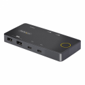 StarTech.com 2-Port USB-C KVM Switch, Single-4K 60Hz HDMI Monitor, Dual-100W Power Delivery Pass-through Ports, Bus Powered, USB Type-C / USB4 / Thunderbolt 3 / 4 Compatible - Small Form Factor (C2-H46-UC2-PD-KVM) - KVM switch - 2 x KVM  /  audio  /  USB - 1 local user - desktop