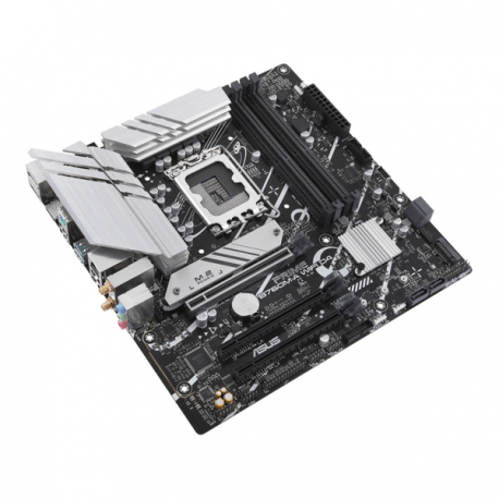 ASUS PRIME B760M-A WIFI D4 - Motherboard - micro ATX - LGA1700 Socket - B760 Chipset - USB 3.2 Gen 1, USB 3.2 Gen 2, USB-C 3.2 Gen 1 - 2.5 Gigabit LAN, Wi-Fi 6, Bluetooth - onboard graphics (CPU required) - HD Audio (8-channel) - 3