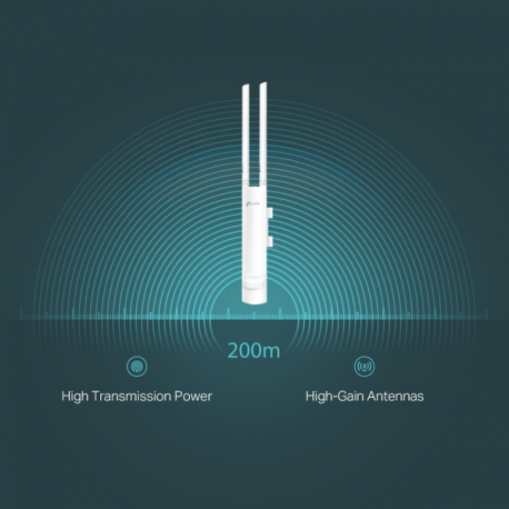 TP-Link Omada EAP113-Outdoor V1 - Radio access point - 100Mb LAN - Wi-Fi 6 - Wi-Fi - 2.4 GHz - cloud-managed - wall  /  pole mountable - 2