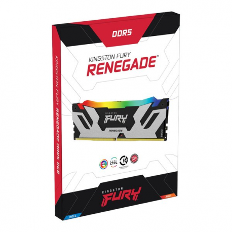 Kingston FURY Renegade RGB - DDR5 - kit - 96 GB: 2 x 48 GB - DIMM 288-pin - 6400 MHz  /  PC5-51200 - CL32 - 1.4 V - unbuffered - on-die ECC - black & silver - 1