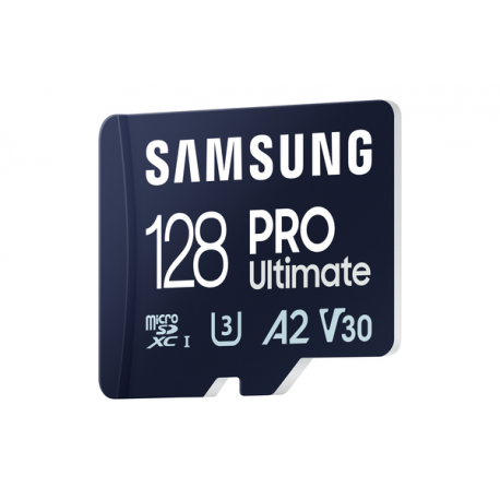 Samsung PRO Ultimate MB-MY128SA - Flash memory card (SD adapter included) - 128 GB - A2  /  Video Class V30  /  UHS-I U3 - microSDXC UHS-I - blue - 2
