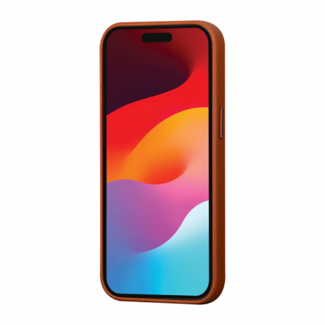 dbramante1928 Roskilde - Back cover for mobile phone - MagSafe compatibility - full-grain leather - tan - for Apple iPhone 15 - 3