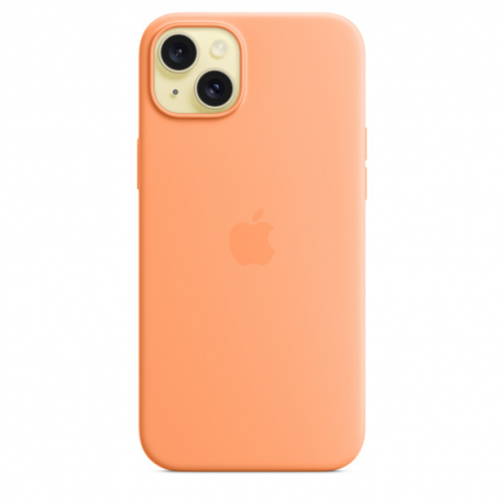 Apple - Back cover for mobile phone - MagSafe compatibility - silicone - orange sorbet - for iPhone 15 Plus - 2