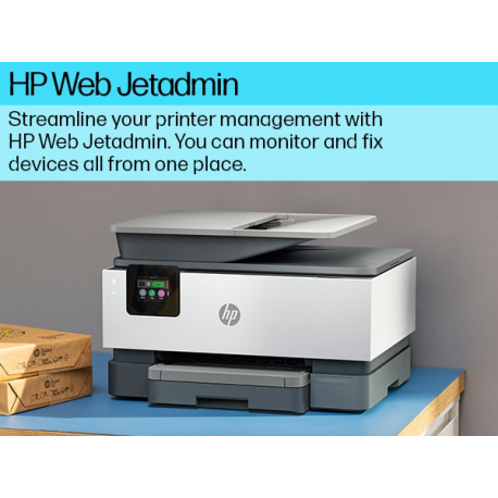 HP Officejet Pro 9120b All-in-One - Multifunction printer - colour - ink-jet - Legal (216 x 356 mm) (original) - A4 / Legal (media) - up to 19 ppm (copying) - up to 20 ppm (printing) - 250 sheets - 33.6 Kbps - USB 2.0, LAN, Wi-Fi(n), USB host - 14
