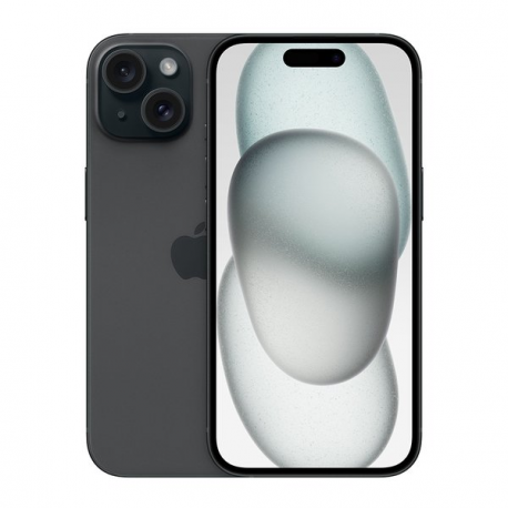 Apple iPhone 15 - 5G smartphone - dual-SIM  /  Internal Memory 128 GB - OLED display - 6.1" - 2556 x 1179 pixels - 2x rear cameras 48 MP, 12 MP - front camera 12 MP - black - 0