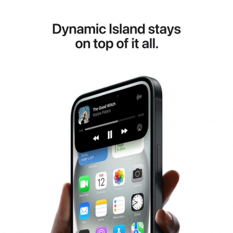 Apple iPhone 15 - 5G smartphone - dual-SIM  /  Internal Memory 128 GB - OLED display - 6.1" - 2556 x 1179 pixels - 2x rear cameras 48 MP, 12 MP - front camera 12 MP - black - 6