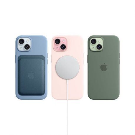Apple iPhone 15 - 5G smartphone - dual-SIM  /  Internal Memory 128 GB - OLED display - 6.1" - 2556 x 1179 pixels - 2x rear cameras 48 MP, 12 MP - front camera 12 MP - black - 9