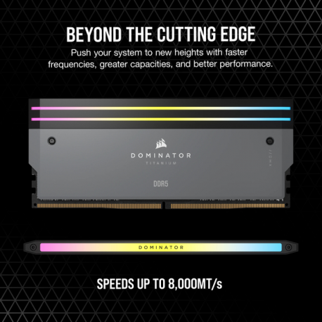 CORSAIR Dominator Titanium RGB - DDR5 - kit - 64 GB: 2 x 32 GB - DIMM 288-pin - 3000 MHz  /  PC5-48000 - CL30 - 1.4 V - unbuffered - non-ECC - grey - 1