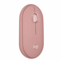 Logitech Pebble 2 M350s - Mouse - optical - 3 buttons - wireless - Bluetooth 5.2 LE - tonal rose