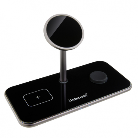 Intenso MB13 - Wireless charging stand - 3-in-1, magnetic + AC power adapter - 15 Watt - black - 1