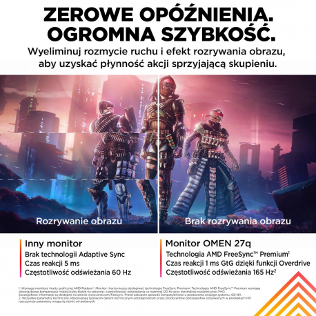 OMEN by HP 27q - LED monitor - gaming - 27" - 2560 x 1440 QHD @ 165 Hz - IPS - 400 cd / m² - 1000:1 - HDR400 - 1 ms - 2xHDMI, DisplayPort - black - 11