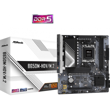 ASRock B650M-HDV/M.2 - motherboard - micro ATX - Socket AM5 - AMD B650 - 9