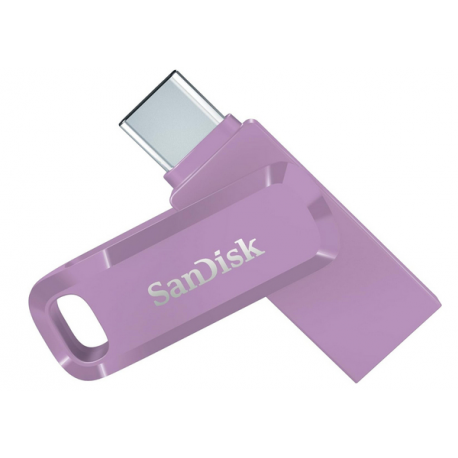 SanDisk Ultra Dual Drive Go - USB flash drive - 256 GB - USB 3.2 Gen 1 / USB-C - lavender - 0