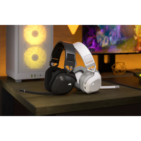 CORSAIR Gaming HS80 MAX WIRELESS - Headset - full size - 2.4 GHz - wireless - USB - steel grey - 7