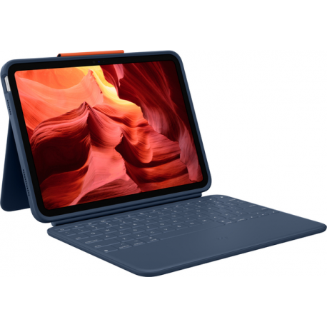 Logitech Rugged Combo 4 - Keyboard and folio case - Apple Smart connector - classic blue - for Apple 10.9-inch iPad (10th generation) - 0