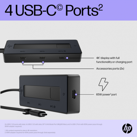 HP - Port replicator - USB-C - DP - Europe - 10
