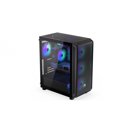 Endorfy Arx 500 ARGB - PC case - ATX - windowed side panel (tempered glass) - no power supply - black - USB / Audio - 9