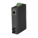 Black Box Hardened Mini Industrial - Fibre media converter - 100Mb LAN - 10Base-T, 1000Base-FX, 100Base-TX - ST multi-mode / RJ-45 - up to 20 km